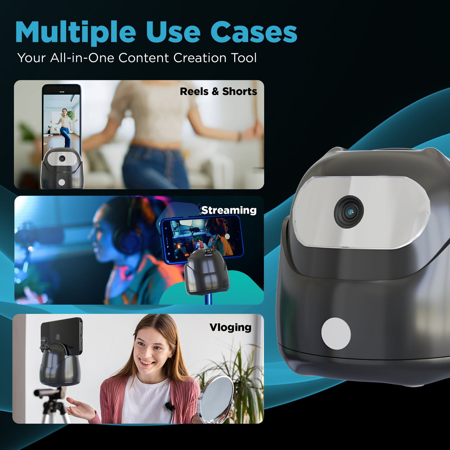 NEWDRU AI Auto Face Tracking Tripod Gimbal