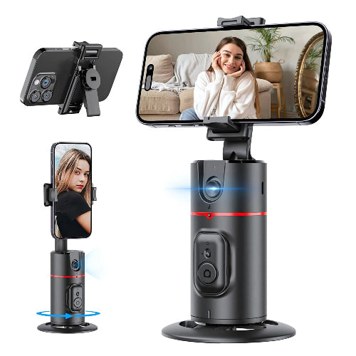 Auto Face Tracking Tripod with Fill Lights is an intelligent AI-powered smartphone mount
