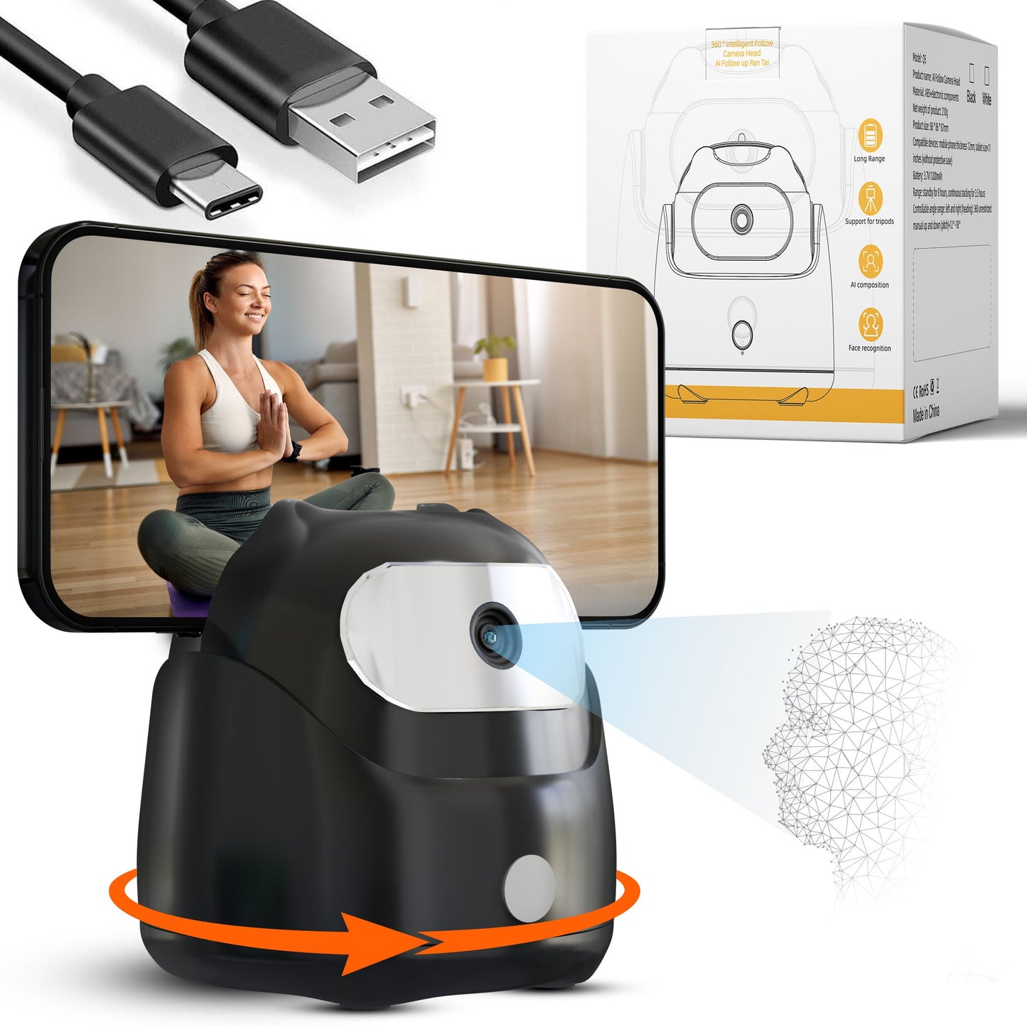 NEWDRU AI Auto Face Tracking Tripod Gimbal